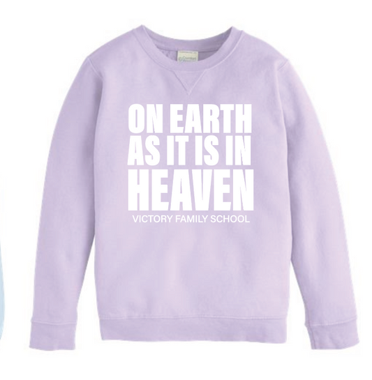 VFS "On Earth" Design Comfort Washed Crewneck Sweatshirt (lavender)(youth)
