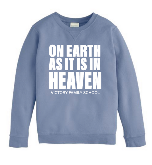 VFS "On Earth" Design Comfort Washed Crewneck Sweatshirt (blue)(youth)