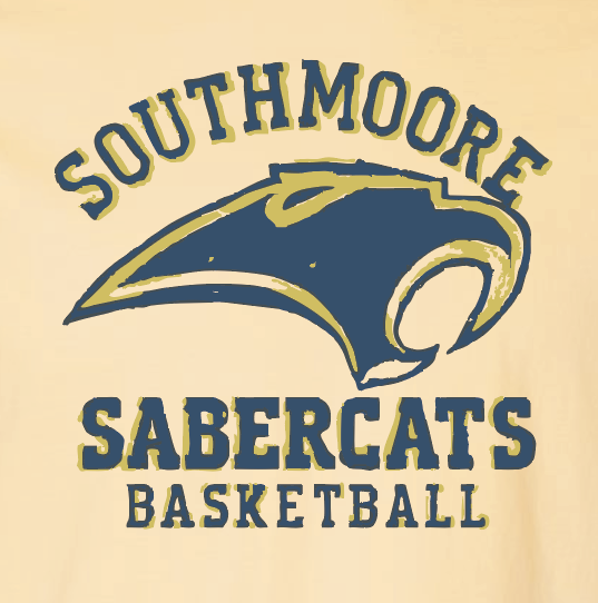 Southmoore Basketball "Crayon" Design Comfort Colors Crewneck Sweatshirt (butter)