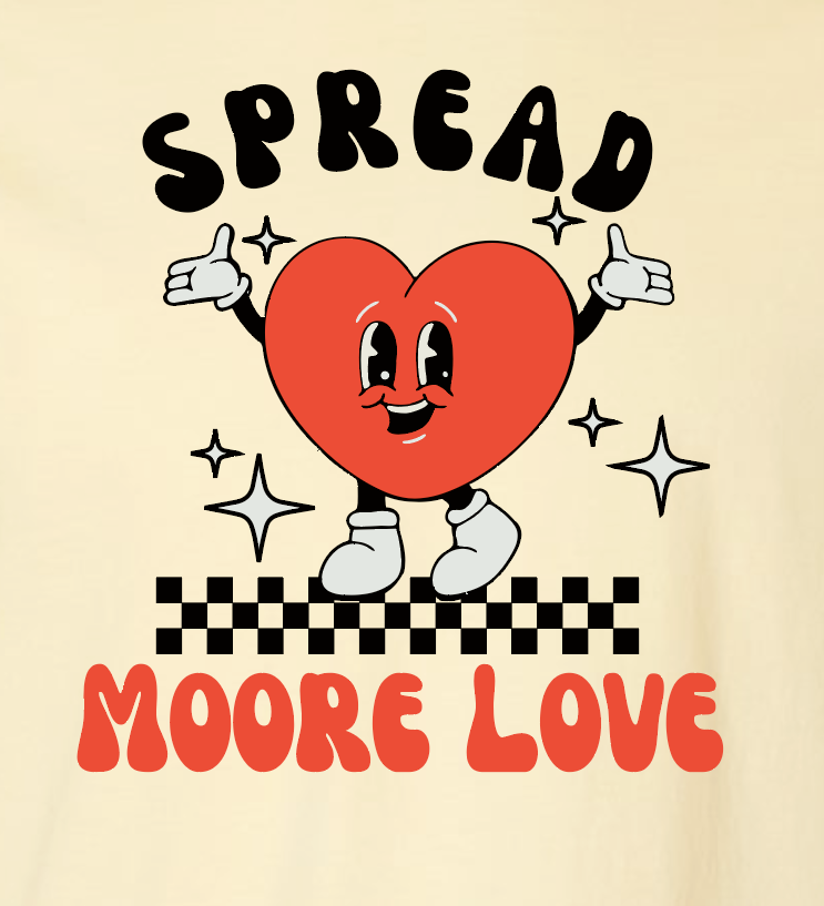 HWJH Moore Love "Happy Heart Cartoon" Design Comfort Colors S/S T-shirt (butter)