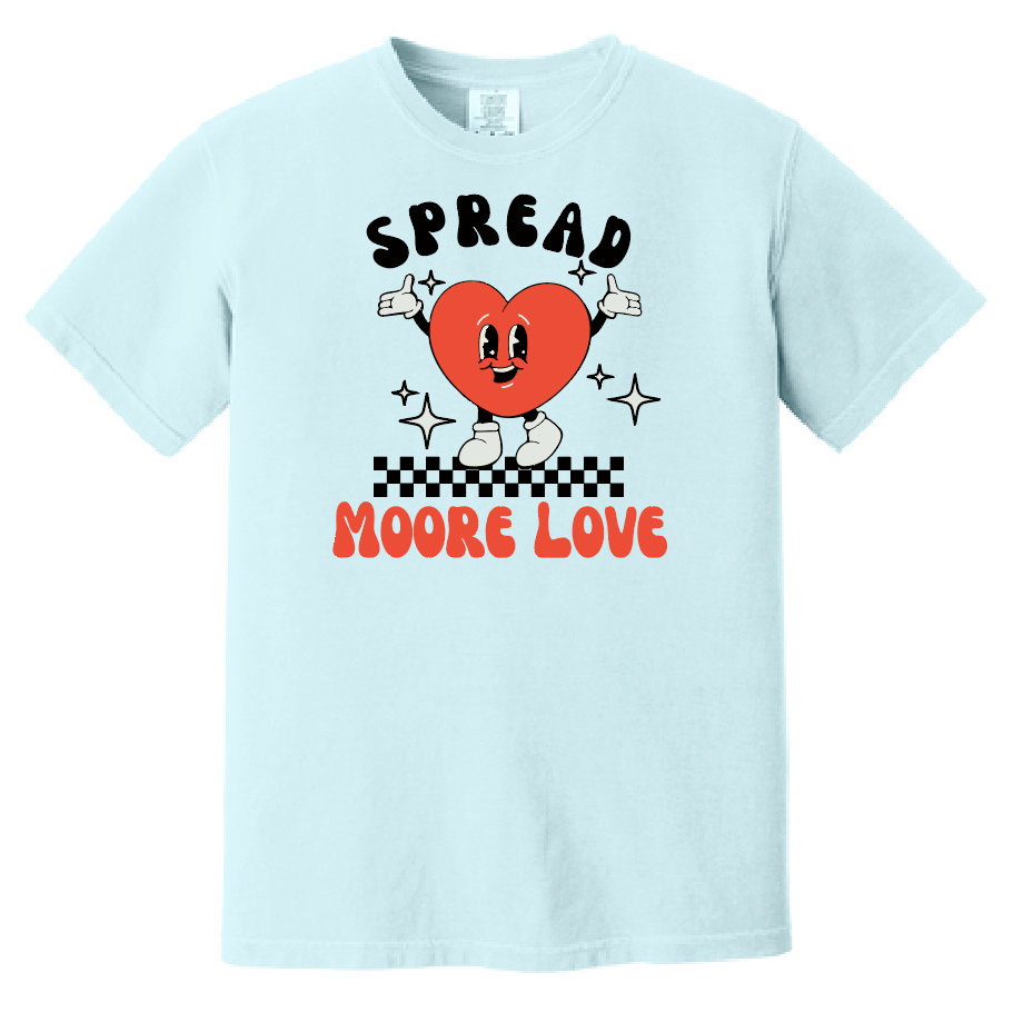 HWJH Moore Love "Happy Heart Cartoon" Design Comfort Colors S/S T-shirt (chambray)