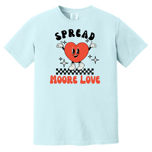 HWJH Moore Love "Happy Heart Cartoon" Design Comfort Colors S/S T-shirt (chambray)