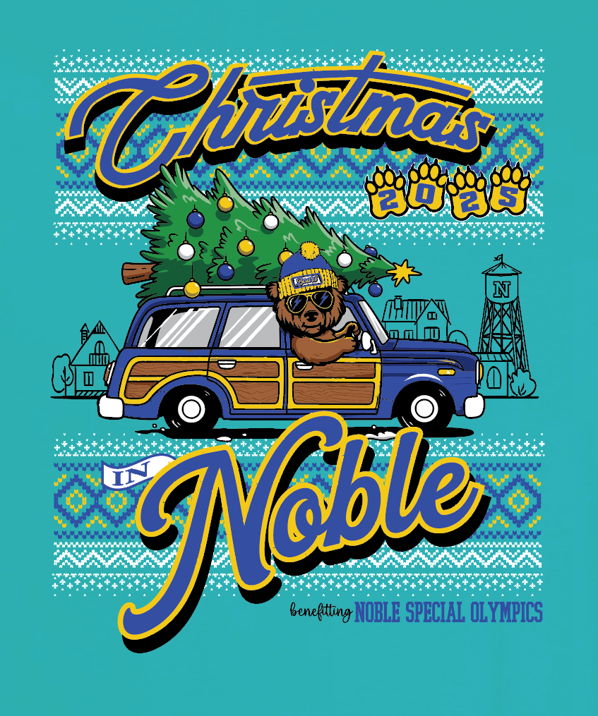 Noble Special Olympics "Christmas" Design Comfort Colors L/S T-shirt (island green)