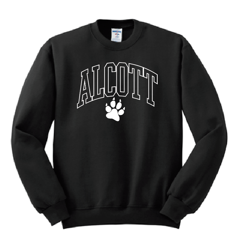 Alcott "Arch Paw" Design Crewneck Sweatshirt (black)