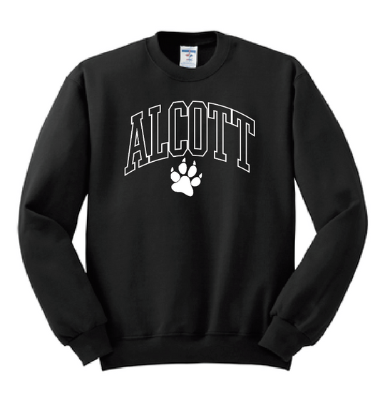 Alcott "Arch Paw" Design Crewneck Sweatshirt (black)