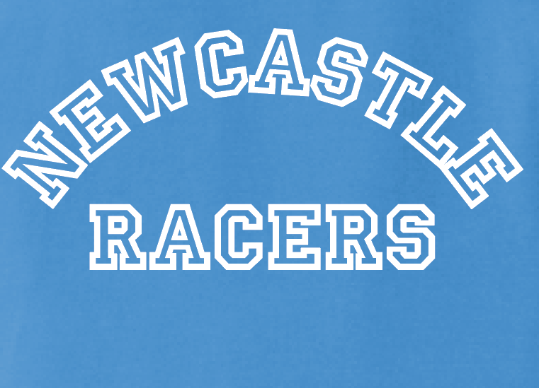 Newcastle Middle School "Curved Text" Comfort Colors Crewneck Sweatshirt (flo blue)