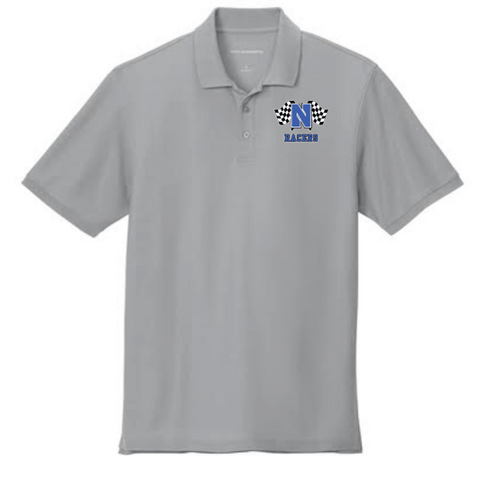 Newcastle Middle School "Racer Flags" Unisex Pique Polo (grey)