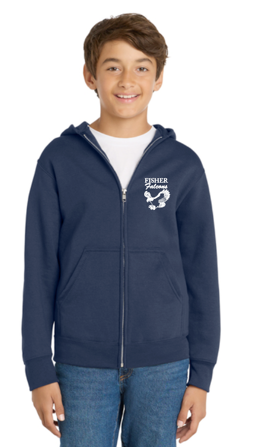 Fisher "Falcons" Design Full-Zip Hooded Sweatshirt