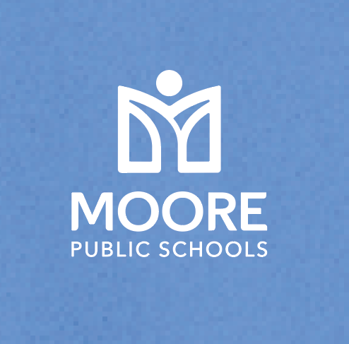 Moore Public Schools "Logo" Port & Co Unisex Crewneck Sweatshirt (caro blue)