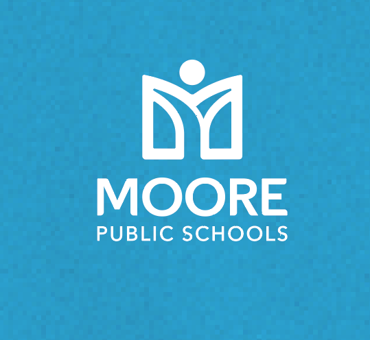 Moore Public Schools "Logo" Port & Co Unisex Crewneck Sweatshirt (neon blue)