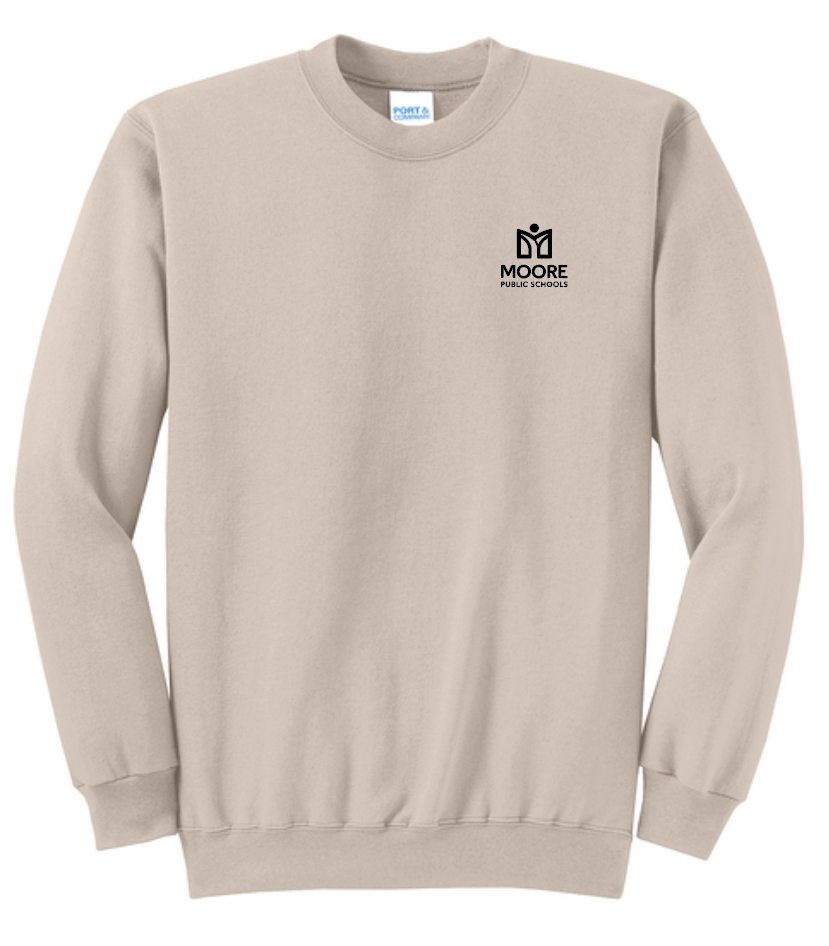 Moore Public Schools "Logo" Port & Co Unisex Crewneck Sweatshirt (natural)
