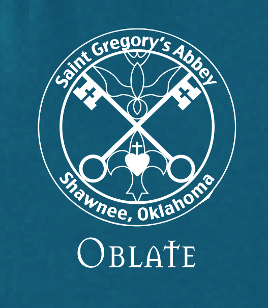 St. Gregory's Abbey S/S V-neck T-shirt (steel blue)