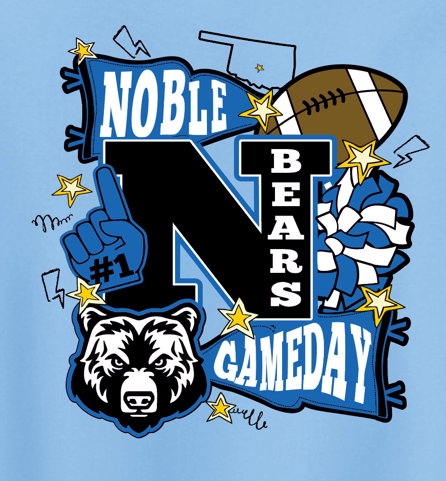 Noble Cheer Game Day "Collage" Design Gildan L/S T-shirt