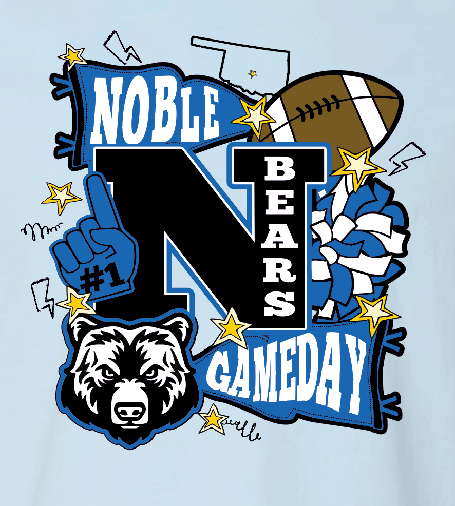 Noble Cheer Game Day "Collage" Design Comfort Colors S/S T-shirt