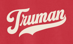 Truman "Vintage Script" Design Gildan Crewneck Sweatshirt (red)