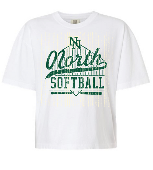 Norman North Softball "Softball" S/S Comfort Colors Boxy T-shirt (white)
