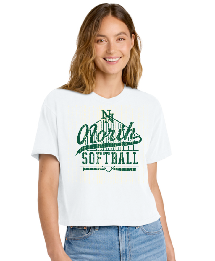 Norman North Softball "Softball" S/S Comfort Colors Boxy T-shirt (white)