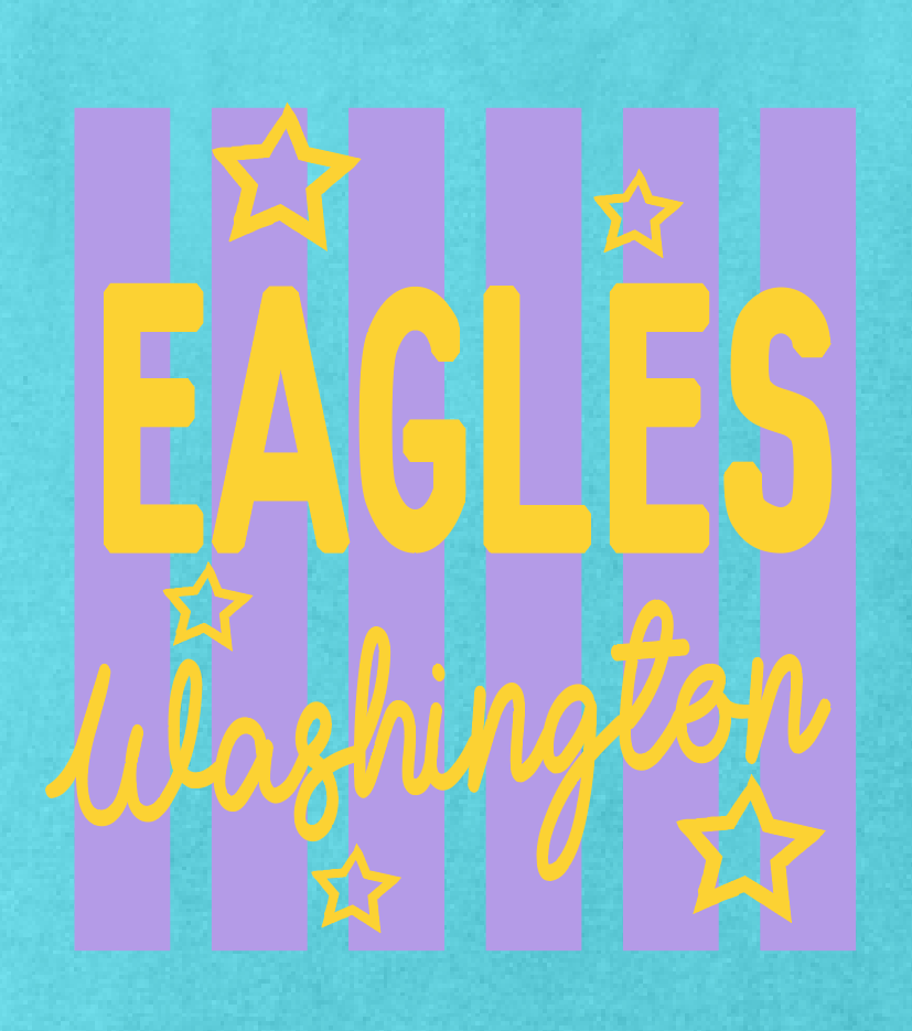 Washington Eagles "Stripes" Design Comfort Colors S/S T-shirt (lagoon)