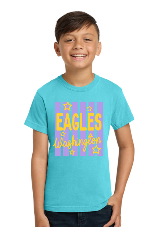 Washington Eagles "Stripes" Design Comfort Colors S/S T-shirt (lagoon)