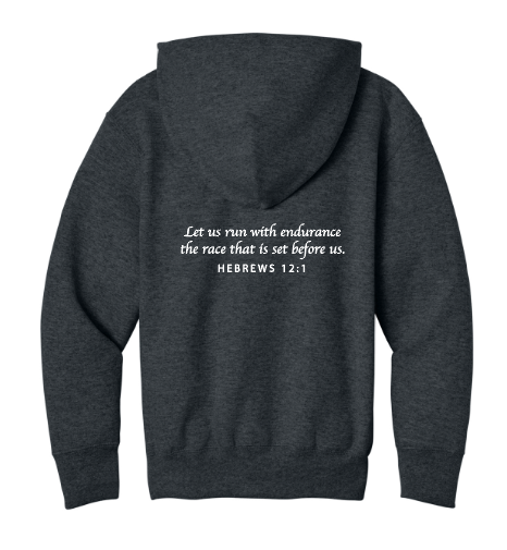 COACH Port & Co Full Zip Hooded Sweatshirt (youth)(drk htr)