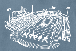 Moore High Football "Line Art Stadium" Design S/S T-shirt (blue jean)