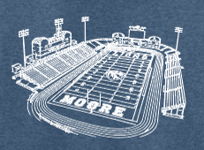 Moore High Football "Line Art Stadium" Design Crewneck Sweatshirt (blue)