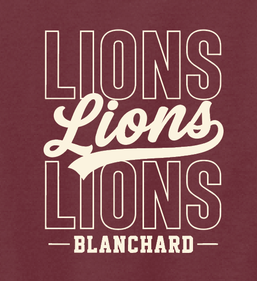 Blanchard PTO "Stack Script" Design Gildan Crewneck Sweatshirt (maroon)