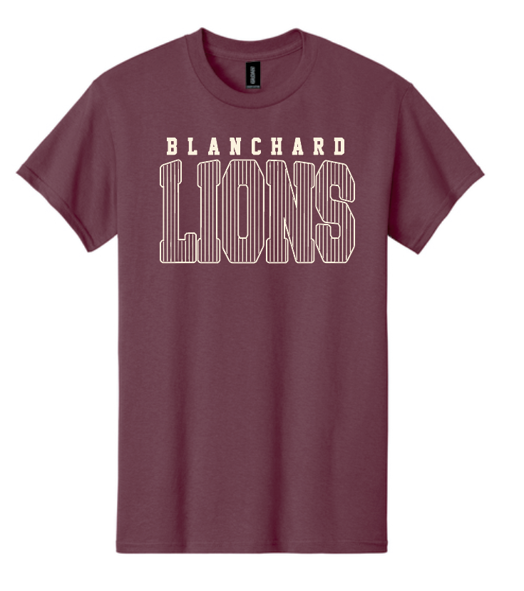 Blanchard PTO "Striped" Design Gildan S/S T-shirt (maroon)