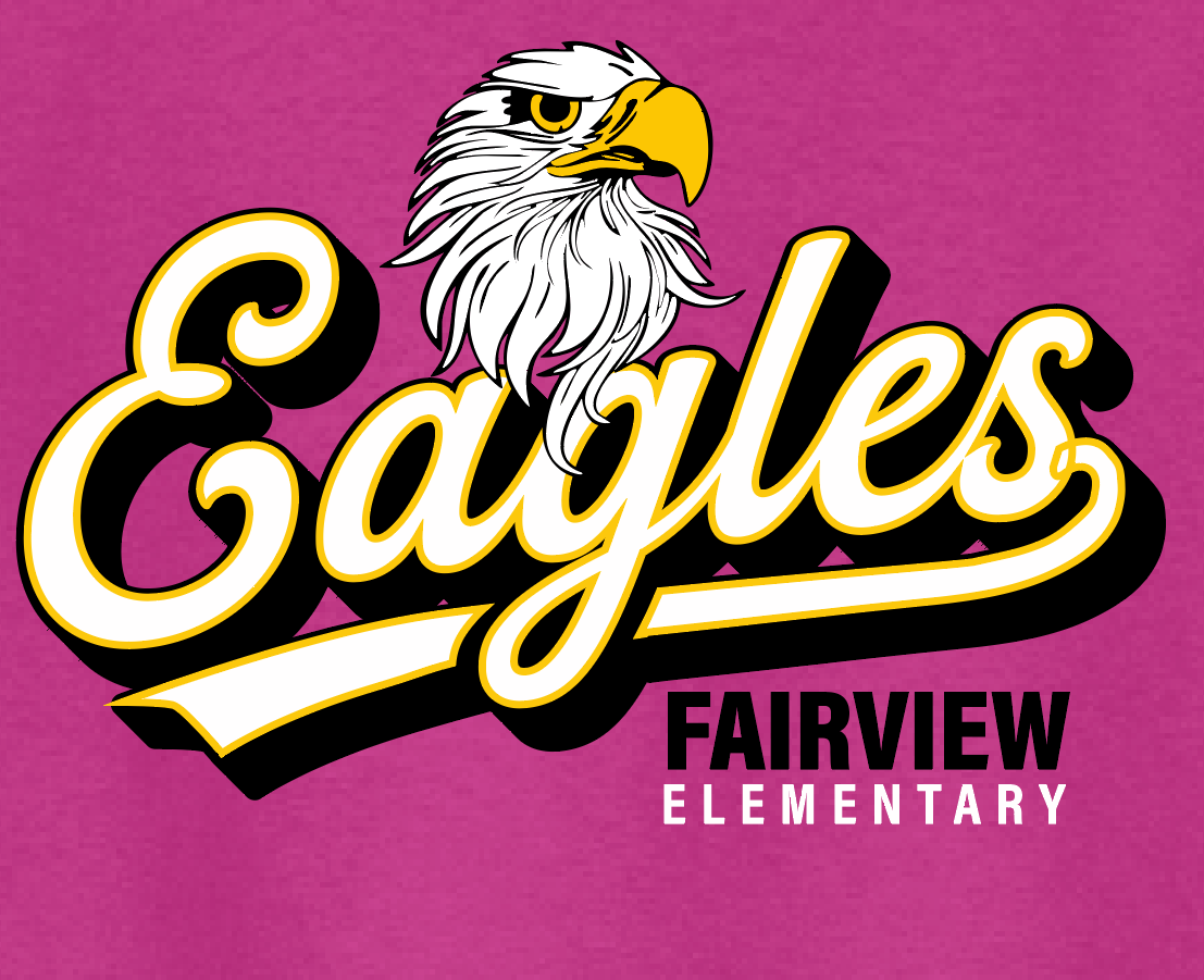 Fairview "Eagles Script" Design Gildan S/S T-shirt (pink)