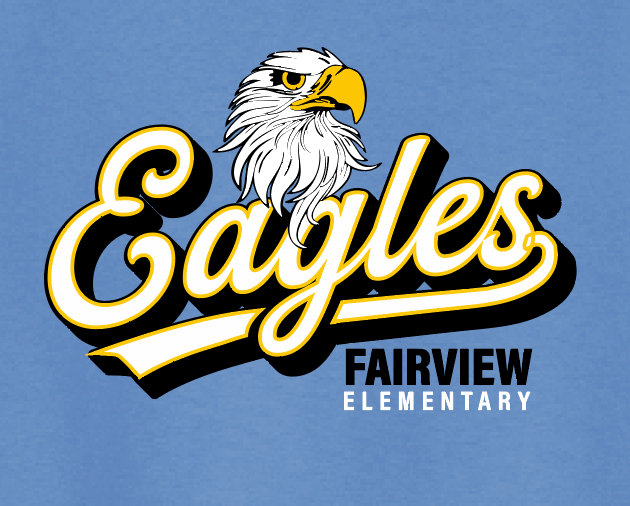 Fairview "Eagles Script" Design Gildan S/S T-shirt (carolina blue)