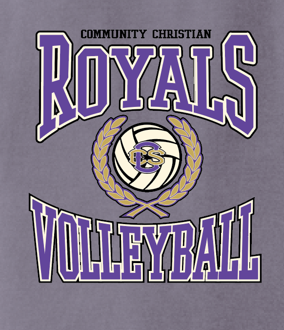 CCS Volleyball "Crest" Design Comfort Colors S/S T-shirt (dusk)