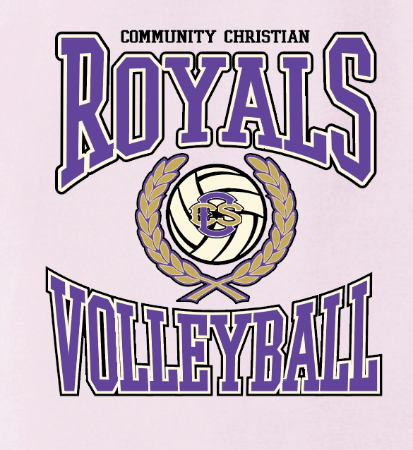 CCS Volleyball "Crest" Design Comfort Colors S/S T-shirt (blossom)