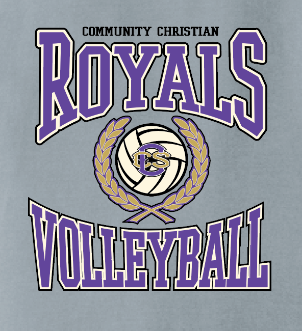 CCS Volleyball "Crest" Design Comfort Colors S/S T-shirt (granite)