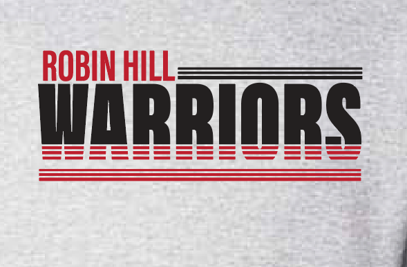 Robin Hill "Stripes" Design Jerzees Crewneck Sweatshirt (heather grey)