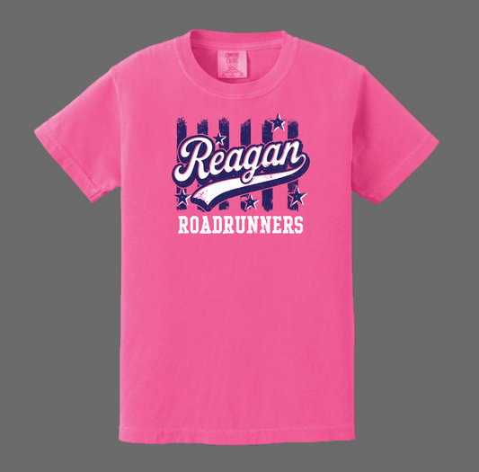 Reagan "Stripes" Design Comfort Colors S/S T-shirt (pink)