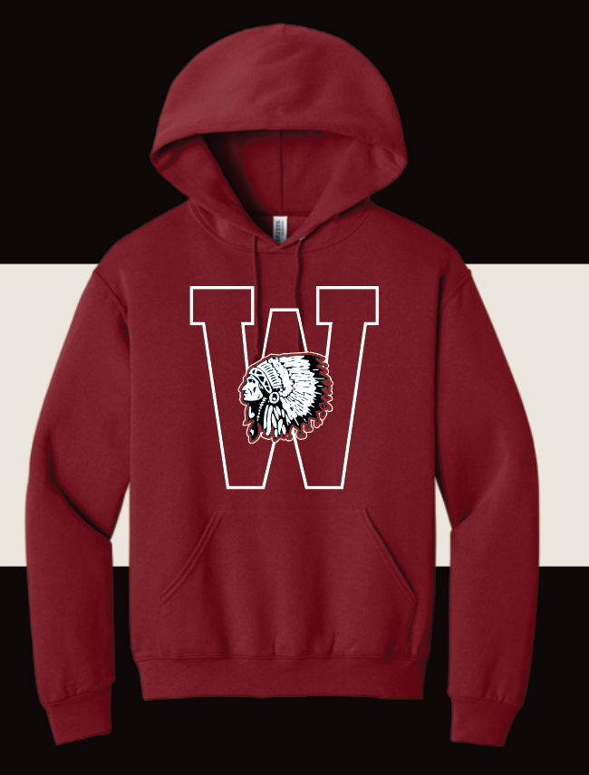 Wynnewood ES "Big W" Design Jerzees Hooded Sweatshirt