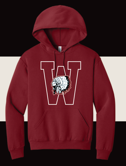 Wynnewood ES "Big W" Design Jerzees Hooded Sweatshirt