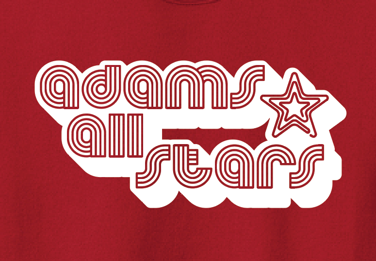 Adams "Bubble Tri-Line" Design Crewneck Sweatshirt (red)