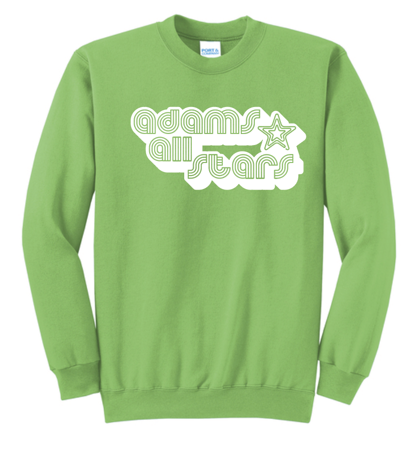 Adams "Bubble Tri-Line" Design Crewneck Sweatshirt (lime)
