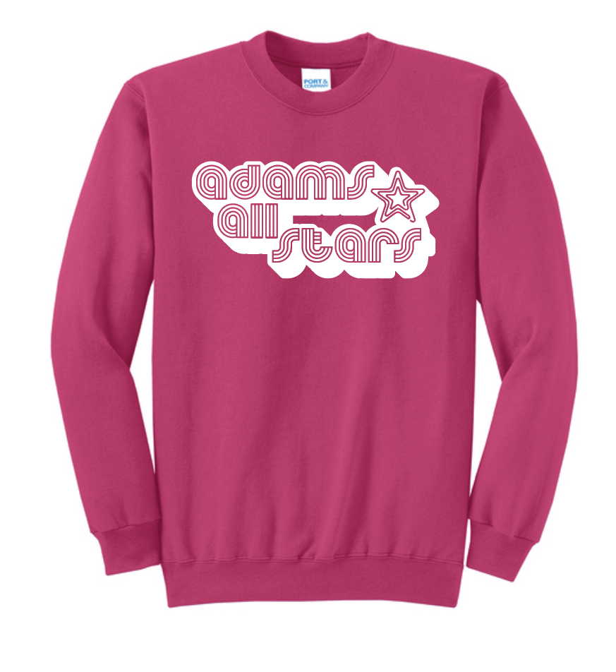Adams "Bubble Tri-Line" Design Crewneck Sweatshirt (pink)