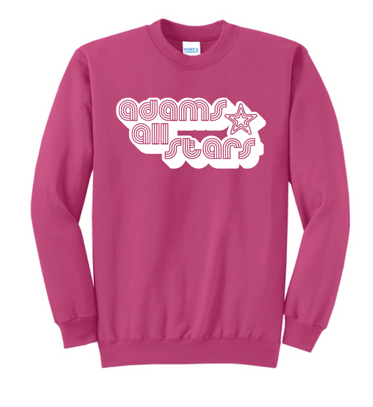 Adams "Bubble Tri-Line" Design Crewneck Sweatshirt (pink)