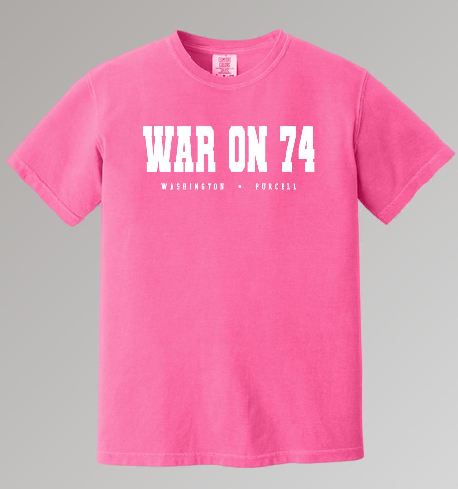 Washington Football "War on 74" Comfort Colors S/S T-shirt (pink)