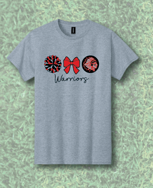 Robin Hill Cheer "Pom/Bow" Design S/S T-shirt