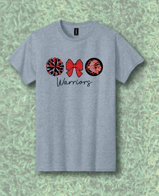 Robin Hill Cheer "Pom/Bow" Design S/S T-shirt