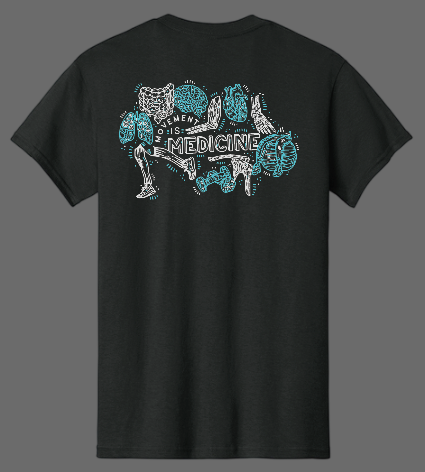NRH Outpatient Physical Rehab "Movement is Medicine" Design S/S T-shirt (black)