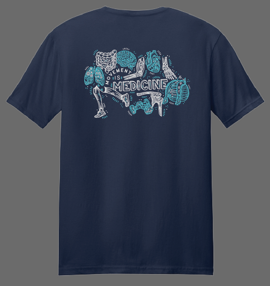 NRH Rehab "Movement is Medicine" Design S/S T-shirt (navy)