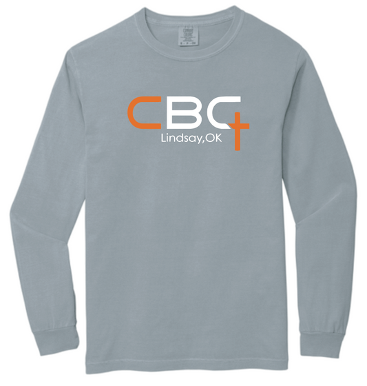 Calvary Baptist Church "QR Code" Design Comfort Colors L/S T-shirt (grey)