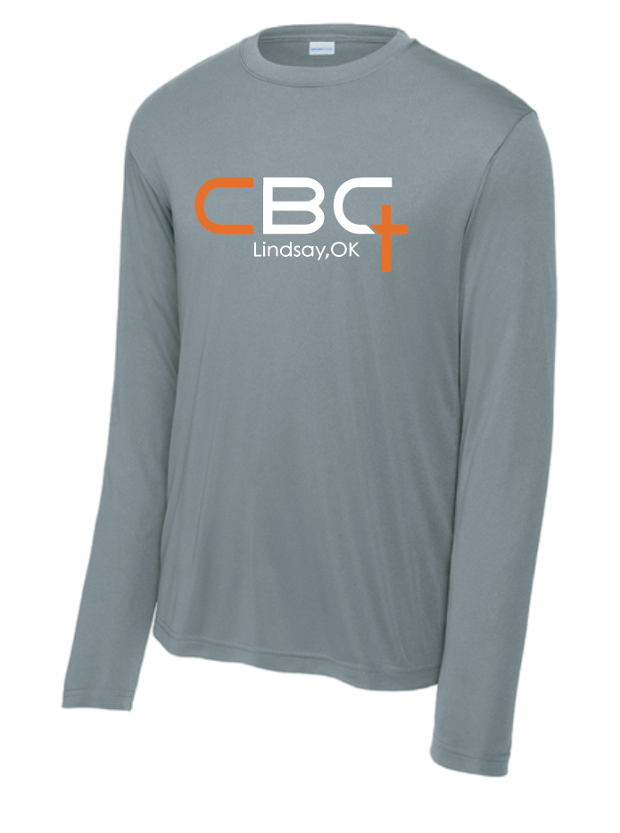 Calvary Baptist Church "QR Code" Design Moisture Wicking L/S T-shirt (grey)