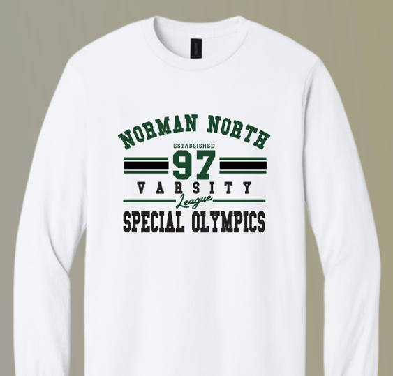 NN Special Olympics "Varsity" Design Softstyle L/S T-shirt (white)