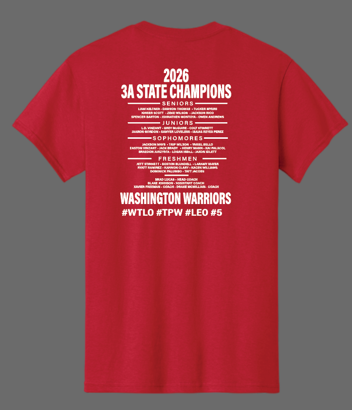 Washington Baseball "State Champion" Design Gildan S/S T-shirt